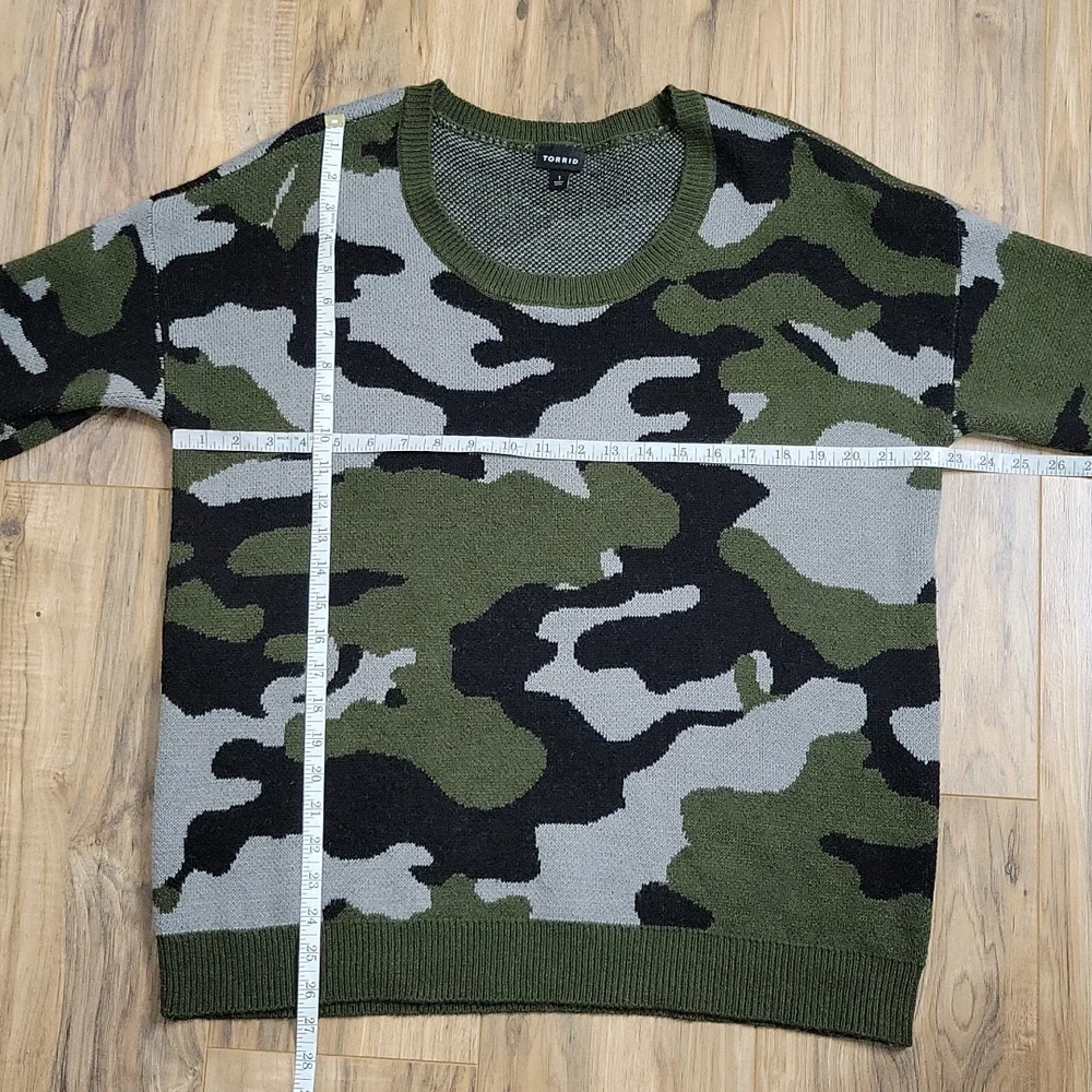Torrid Camo Jacquard Crew Neck Sweater